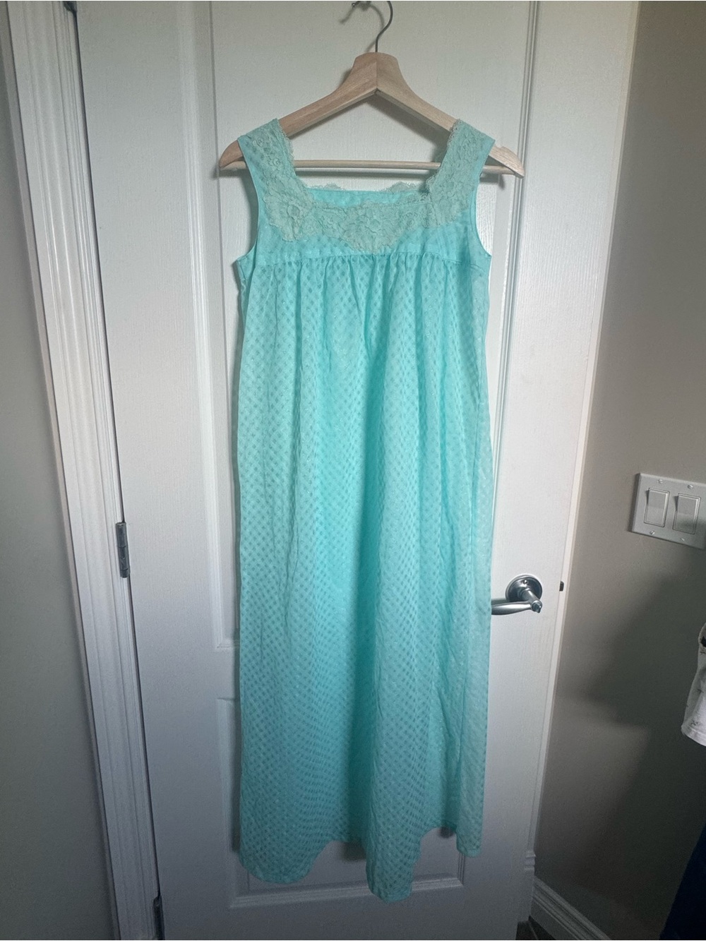 Aqua Lace Sheer 1950’s Vintage Nightgown